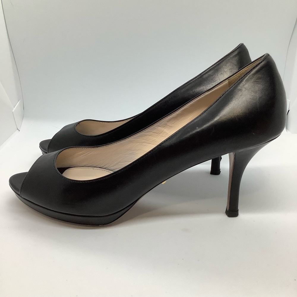 PRADA OPEN TOE BLACK PUMPS